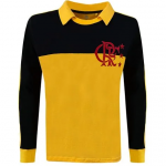 CAMISA FLAMENGO RETRÔ GOLEIRO MANGA LONGA AMARELA 1982 LIGA RETRÔ