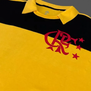 CAMISA FLAMENGO RETRÔ GOLEIRO MANGA LONGA AMARELA 1982 LIGA RETRÔ